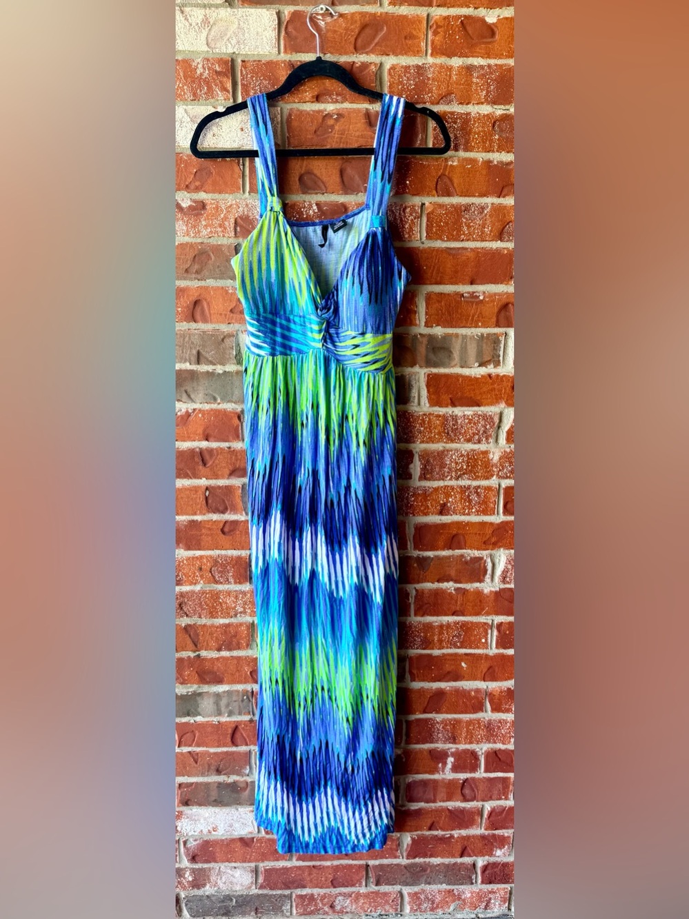 new directions Blue & Lime Tie-Dye Maxi Dress